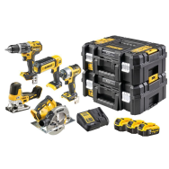 DEWALT Kit 5 scule 18V Surubelnita cu impact Li-Ion, 205 Nm, brushless (DCF887N) + Masina de gaurit cu percutie, Li-Ion, 70Nm, b