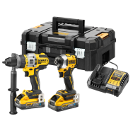 DEWALT Kit 2 scule 18V Surubelnita cu impact Li-Ion, 206Nm, brushless (DCF850) + Masina de gaurit cu percutie, Li-Ion, 126Nm, br