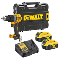 DEWALT DCD805P2T-QW Masina de gaurit cu percutie, Li-Ion, 90Nm, brushless + Valiza + 2x acumulatori Li-Ion, 18V, 5Ah + Incarcato