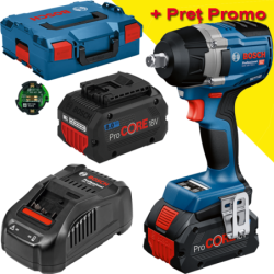 BOSCH GDS 18V-750 C Surubelnita cu impact brushless cu 2 acumulatori Li-Ion, 8Ah, 750Nm, prindere 1/2" + L-BOXX