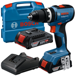 BOSCH GSB 18V-65 Masina de gaurit cu percutie, Li-Ion, 65Nm, brushless + L-Case + 2x acumulatori Li-Ion, 18V, 2Ah + Incarcator