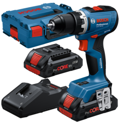 BOSCH GSR 18V-65 Masina de gaurit si insurubat Li-Ion, 63Nm, brushless + L-Boxx + 2x acumulatori ProCORE, 18V, 4Ah + Incarcator