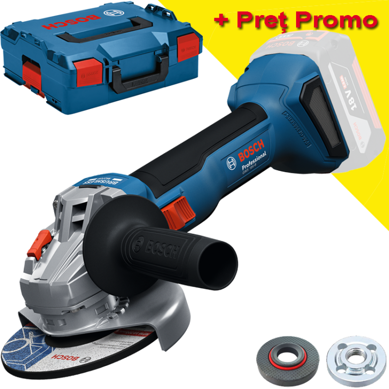 BOSCH GWS 18V-8 (SOLO) Polizor unghiular brushless, Li-Ion, diametru disc 125 + L-BOXX, fara acumulator in set