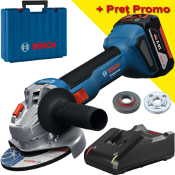 BOSCH GWS 18V-8 Polizor unghiular brushless, cu 1 acumulator Li-Ion, 4Ah, diametru disc 125 mm + Valiza