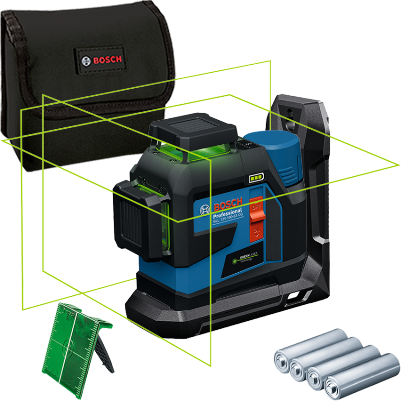 BOSCH GLL 12V-100-33 CG + LB 10 Nivela laser cu linii verzi (100 m) + Suport universal BOSCH GLL 12V-100-33 CG + LB 10 Nivela laser cu linii verzi (100 m) + Suport universal
