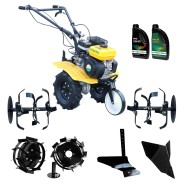 ProGARDEN Pachet Campo 703 Motocultor 7CP+ Plug simplu + Plug bilonat/rarita + 2 roti metalice 350x6 + 2L Ulei