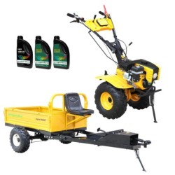 ProGARDEN Pachet Campo 873 Alpine motocultor 7CP + Remorca RM500T + 3L Ulei