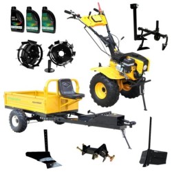 ProGARDEN Pachet Campo 873 Alpine motocultor 7CP + Prasitoare PRS20-45 + Remorca RM500T + Plug simplu + Plug bilonat/rarita + Ad