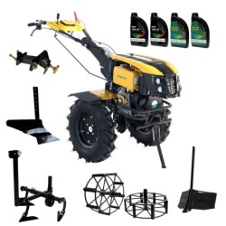 ProGARDEN Pachet Campo 1273 Alpine V2, Motocultor 12CP + PRS20-45 Prasitoare+Plug bilonat/rarita +PR2B-31 Plug reversibil+Adapto