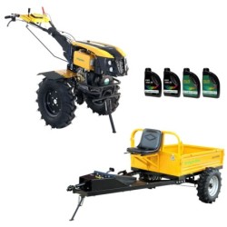 ProGARDEN Pachet Campo 1273 Alpine V2 motocultor 12CP + Alpine RM500T Remorca + 4L ulei