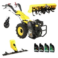 ProGARDEN Pachet Campo U12E Motocultor 12CP +  BC120M Bara cosire 120cm + Roata sustinere + FT90 Freza tractata 90cm + 4L Ulei