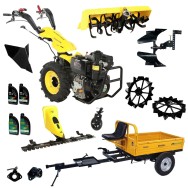 ProGARDEN Pachet Campo U12E Motocultor 12CP + RM500C Remorca 500Kg + BC120M Bara cosire + 3xPlug + FT90 Freza tractata + 2xRoti