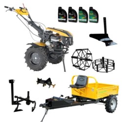 ProGARDEN Pachet Campo 1873 Alpine V2 Motocultor 18CP + RM500T Remorca + 2xPlug + Prasitoare + Adaptor + 2xRoti metalice 540x170