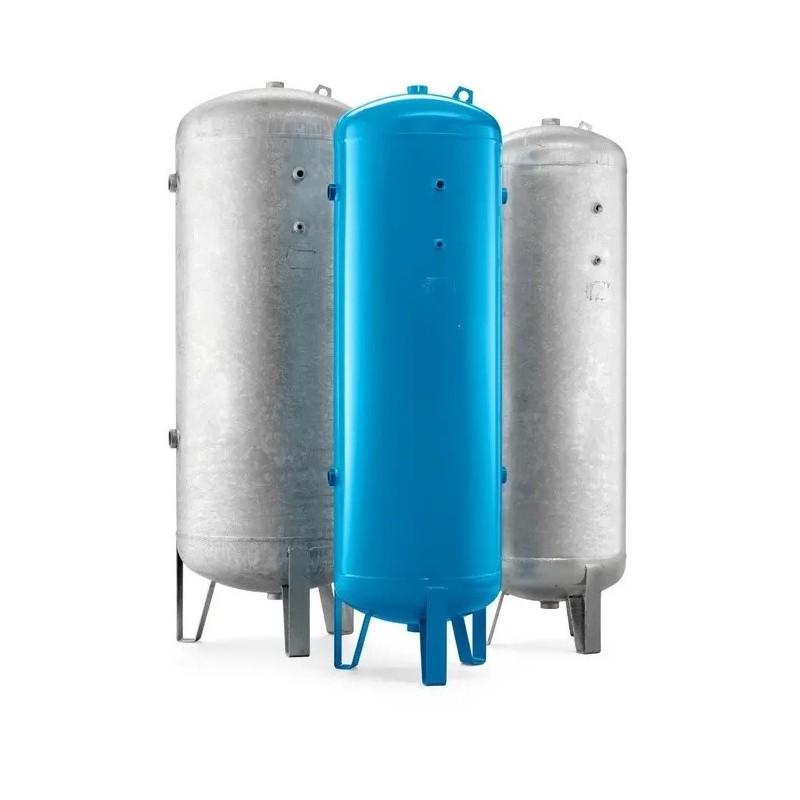 Rezervor de aer vertical, zinc/galvanizat - 3000 litri, max. 11.5 bari - ABAC-V3000-11.5B-ZINC+KIT