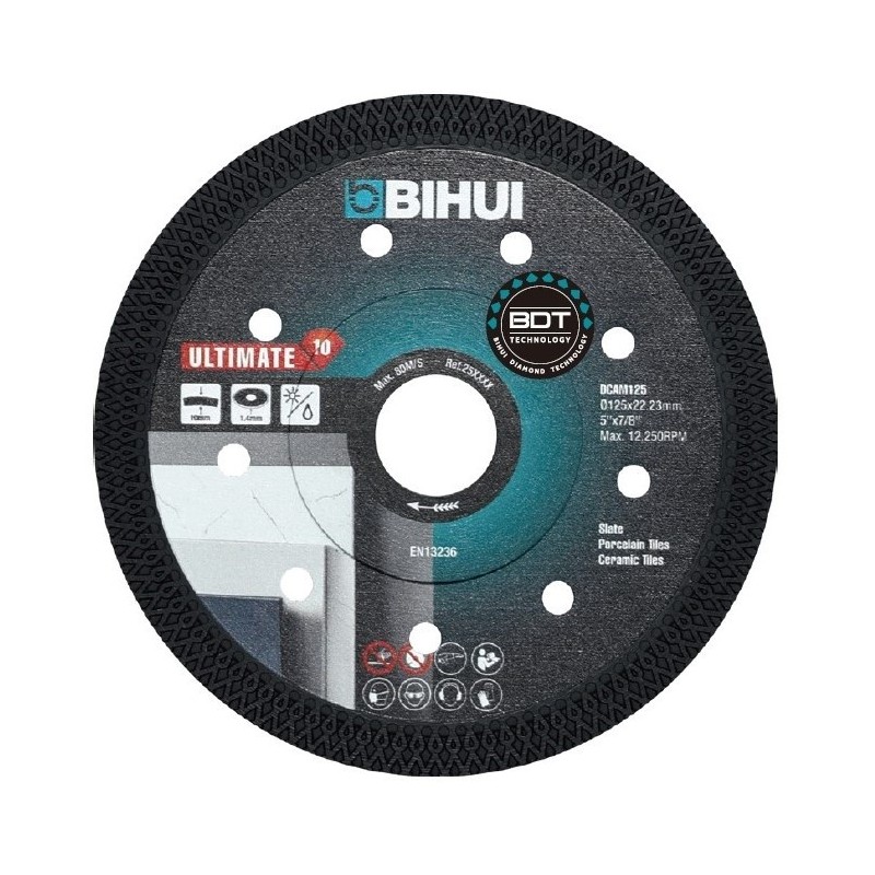 Disc Diamantat pt. Materiale dure, Portelan, Placi ceramice, 115x22.2 (mm) Ultimate BDT - BIHUI-DCAM115