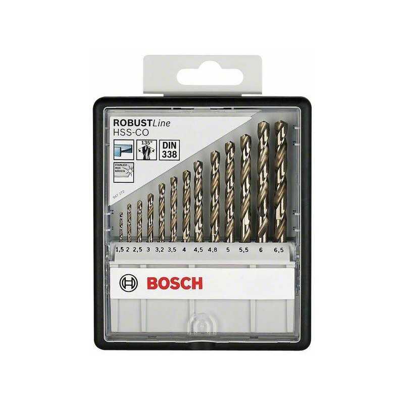 Bosch Set 13 burghie Robust Line pentru metal HSS-Co, DIN338, D1.5-6.5mm