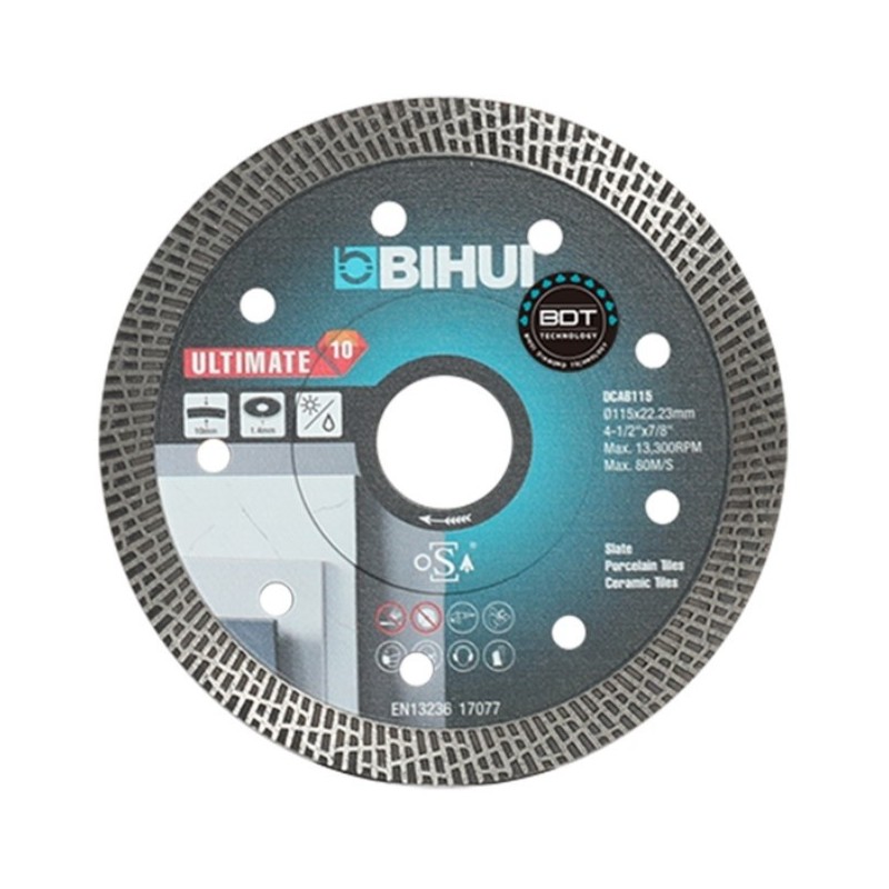 Disc Diamantat pt. Portelan, Placi ceramice, Ardezie 115x22.2 (mm) Ultimate BDT - BIHUI-DCAB115
