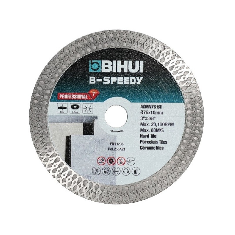 Disc Diamantat pt. Placi ceramice, Greie, Faianta 76x10 (mm) - BIHUI-AGMN76-BT