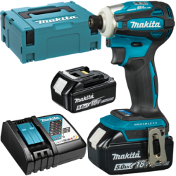 MAKITA DTD173RTJ Masina de insurubat cu impact brushless, cu 2 acumulatori Li-Ion, 18V, 5Ah, 180Nm + Makpac