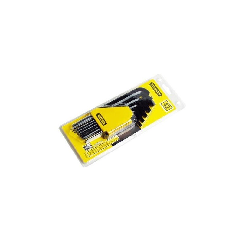 Stanley 0-69-257 Set 12 Chei imbus lungi, Cap sferic 1/16-3/8", L