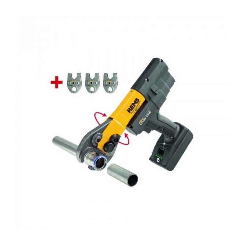 REMS Pachet presa radiala cu acumulator Mini-Press ACC Li-Ion Super-Aktion + 3 clesti de presare 578X11 R220