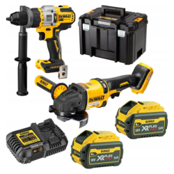 DEWALT Kit 2 scule 18V Masina de gaurit si insurubat cu percutie (DCD991) Li-Ion, 18V, 95 Nm + Polizor unghiular Li-Ion, brushle