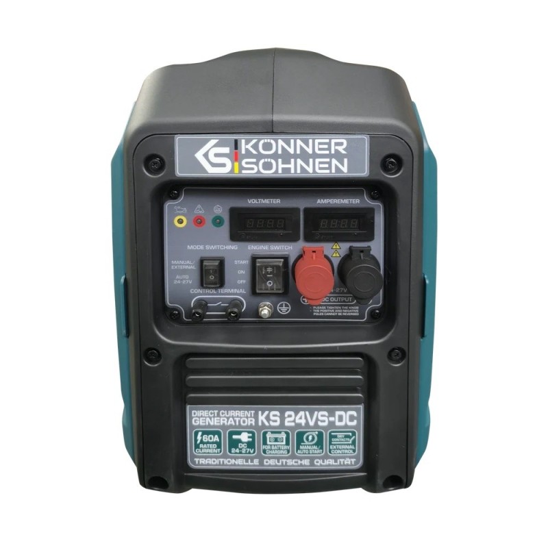 Generator de curent continuu DC 24-27V, 1.6 kW, max. 60A - benzina - Konner & Sohnen - KS-24VS-DC