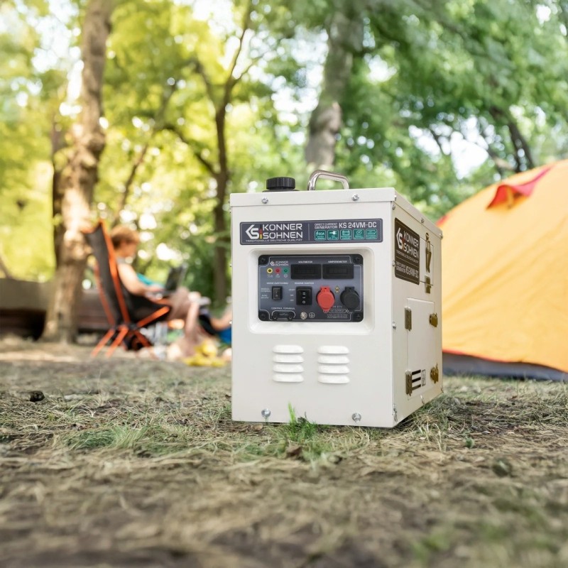 Generator de curent continuu DC 24-27.5V, 1.6 kW, max. 60A - benzina - Konner & Sohnen - KS-24VM-DC