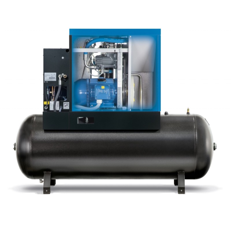 Compresor de aer profesional cu surub - 7.5 kW, 1062 L/min, 8 bari - Rezervor 500 Litri - ABAC-SPINN-7.5E-500L-8bar