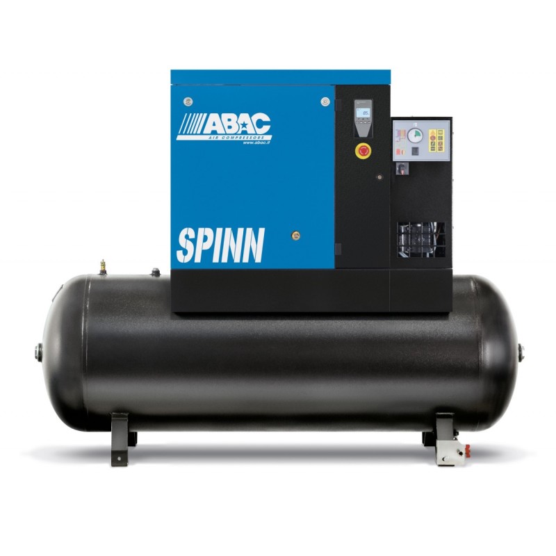 Compresor de aer profesional cu surub - 7.5 kW, 1062 L/min, 8 bari - Rezervor 500 Litri - ABAC-SPINN-7.5E-500L-8bar