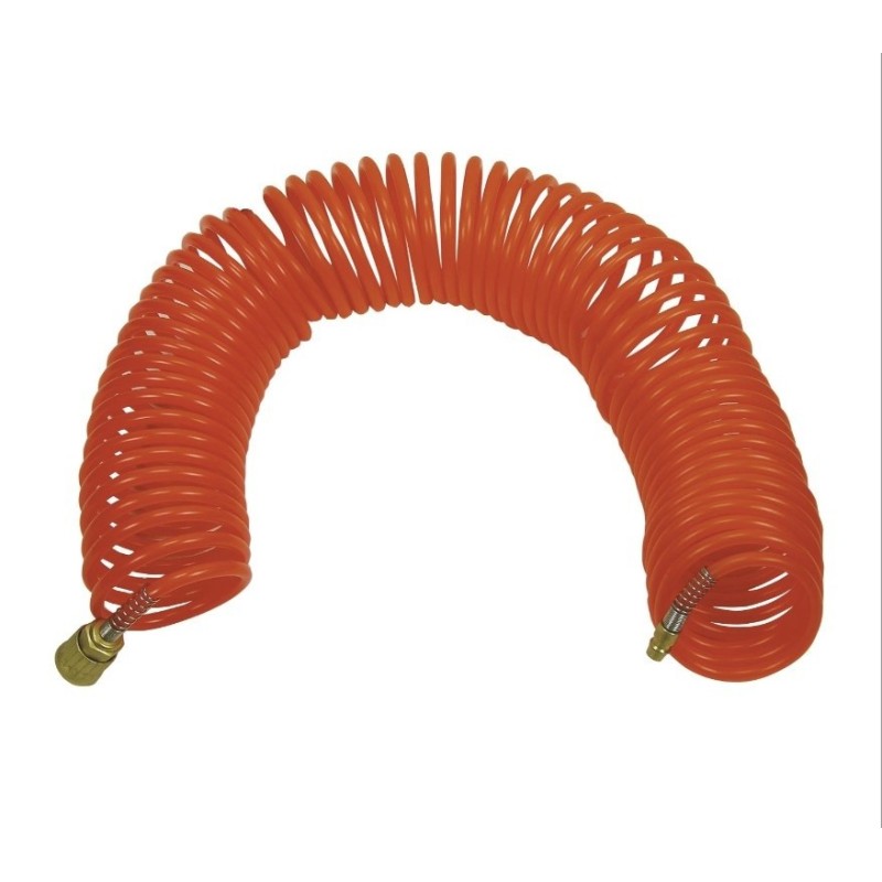 Furtun spiralat flexibil aer comprimat cu cuple rapide - 1/4", 8 bari, 6x8 (15m) - ABAC-8973005520