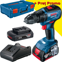 BOSCH GSR 18V-50 Masina de gaurit si insurubat brushless, Li-Ion, 50Nm + 1 acumulator 2Ah + 1 acumulator 5Ah + XL-BOXX