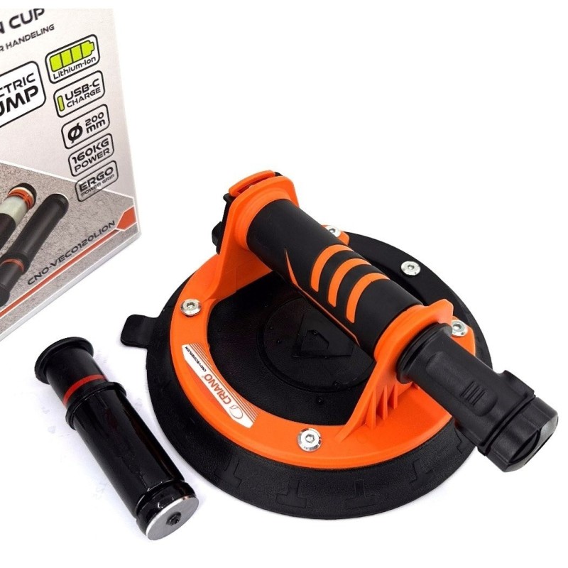 Ventuza Profesionala cu pompa ELECTRICA de vid pentru manipulare placi rugoase sau fine Ø200mm, 150kg - CNO-VECO120LION