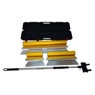 Set de gletiere profesionale Heavy-Duty aluminiu 30, 50, 80 (cm) x 3,5mm cu maner extensibil si cutie de transport - CNO-GHD853S