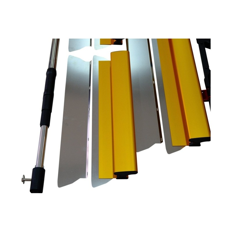 Set de gletiere profesionale Heavy-Duty aluminiu 30, 50, 80 (cm) x 3,5mm cu maner extensibil si cutie de transport - CNO-GHD853S