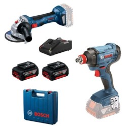 Bosch GDX180-LI Masina de gaurit cu percutie + GWS180-LI Polizor unghiular + 2xacumulatori 4Ah, GBA 18V + incarcator GAL18V-40 +