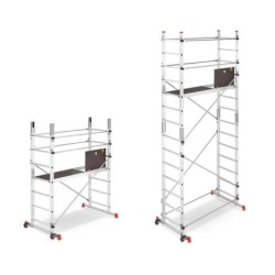 Schela aluminiu mobila 2x2(m), inaltime 4m, platforma 1,6x0,45(m), max. 150kg - CNO-SME-ADDY5M