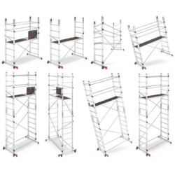 Schela aluminiu mobila 2x2(m), inaltime 4m, platforma 1,6x0,45(m), max. 150kg - CNO-SME-ADDY5M