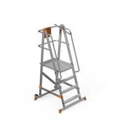 Scara industriala rabatabila aluminiu cu 3 trepte si platforma, inaltime 104cm - CNO-SME-FWPL13