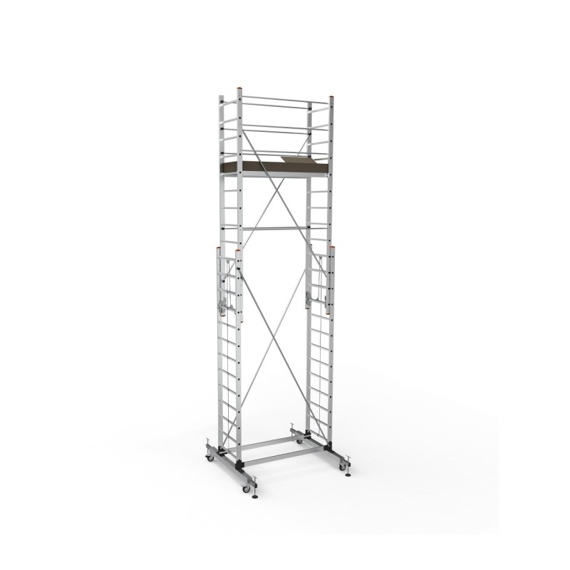 Schela mobila aluminiu telescopica 2x3,5(m), inaltime lucru 7 metri, o platforma 1,6x0,6(m), max 200kg/mp - CNO-SME-MEGA7