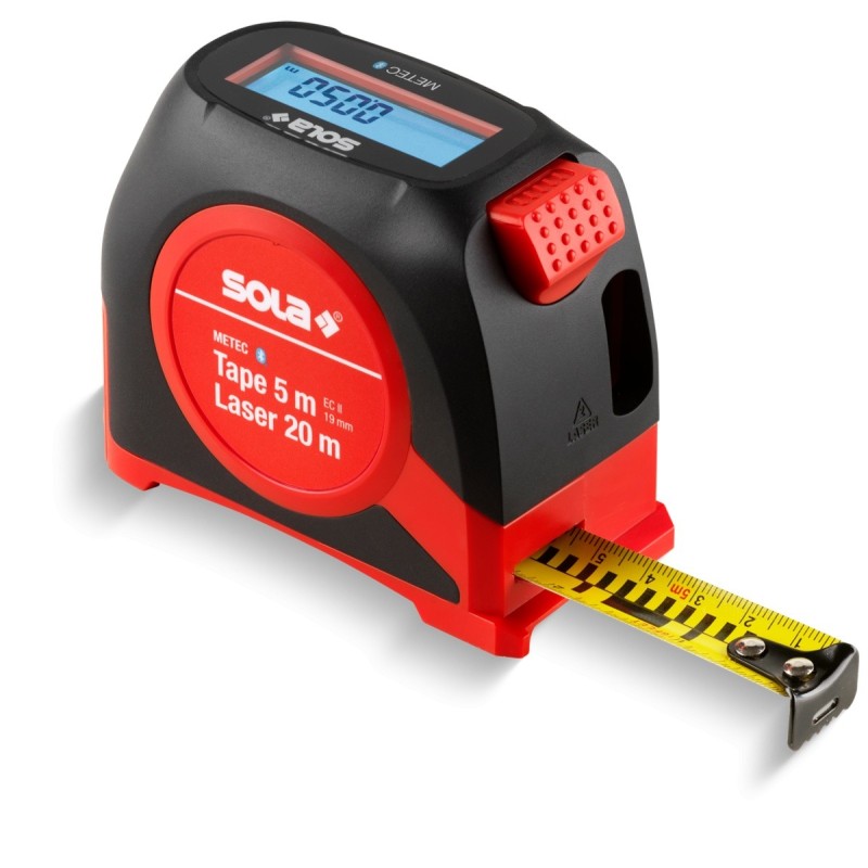 Ruleta digitala 5m cu telemetru laser 20m, Bluetooth, SOLA METEC - Sola-71510201