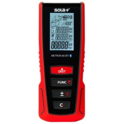 Telemetru cu laser roșu si bluetooth, Sola App - 60m, METRON 60 BTI - Sola-71027101