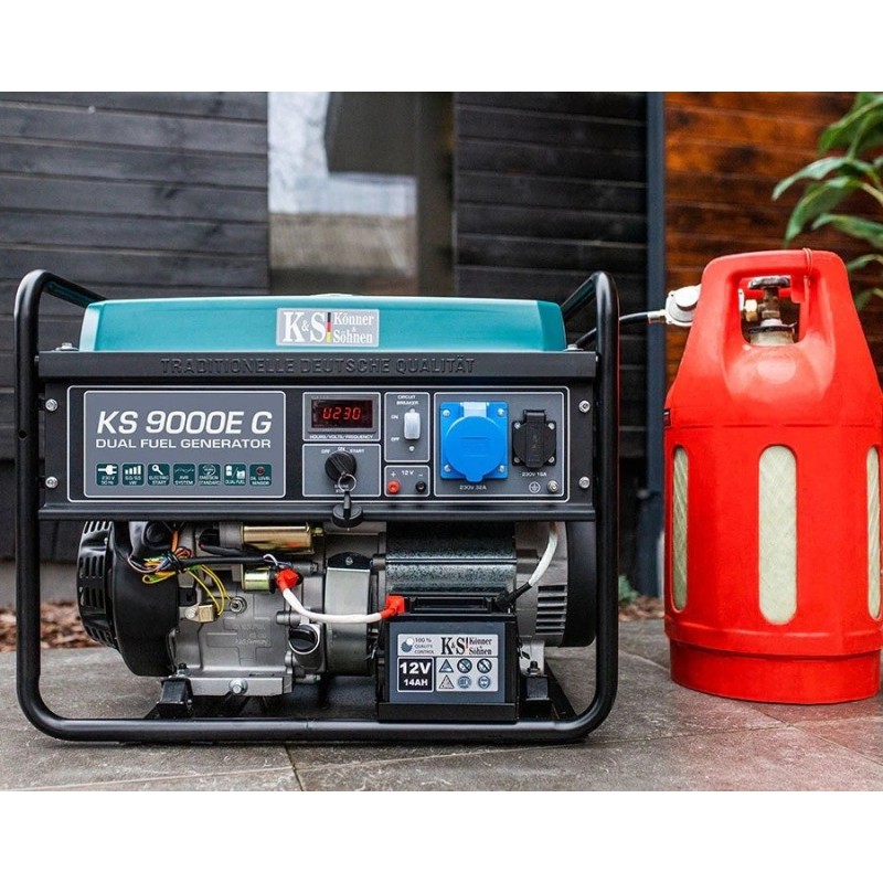 Generator de curent 6.5 kW HIBRID (GPL + Benzina) - Konner & Sohnen - KS-9000E-G