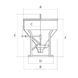 Bena beton cu furtun descarcare centrala 1000 lt UNIMEC FG16CT100