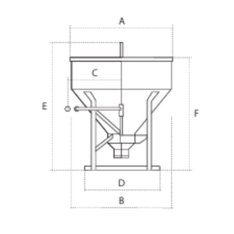 Bena beton cu furtun descarcare centrala 750 lt UNIMEC FG16CT75