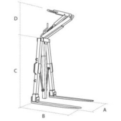 Furca pentru macara cu arc, reglare automata a centrului de greutate UNIMEC FG19MR20