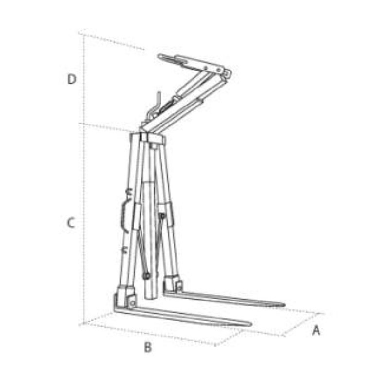 Furca pentru macara cu arc, reglare automata a centrului de greutate UNIMEC FG19MR20