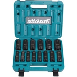Makita E-16586 Set 14 tubulare adanci impact Black 1/2, 10-32mm
