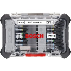 Bosch Set mixt 36piese, 16xBiti 25mm + 7xBiti 55mm + 9xBiti 65mm + 3xchei tubulare + suport pt capete 1/4"