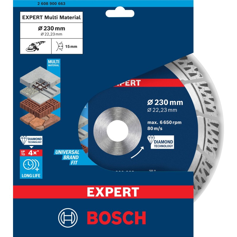 Bosch Disc diamantat Expert MultiMaterial 230x15x2.4x22.23mm